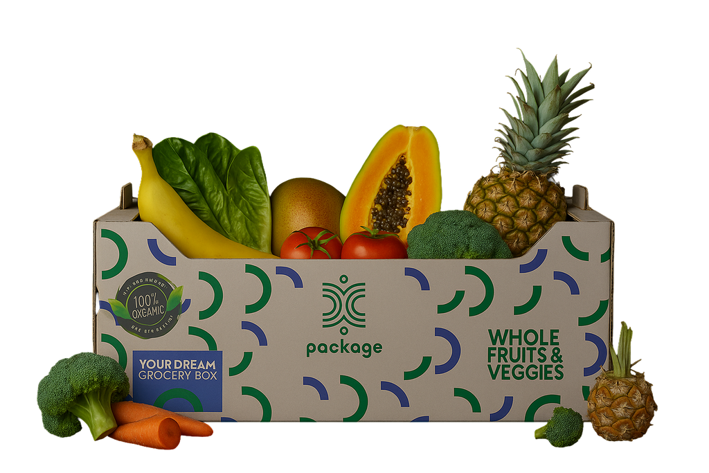 Premium 3kg Fresh Mixed Fruit & Vegetable Basket– Banana, Papaya, Pineapple, Lettuce, Tomato, Broccoli & Carrot