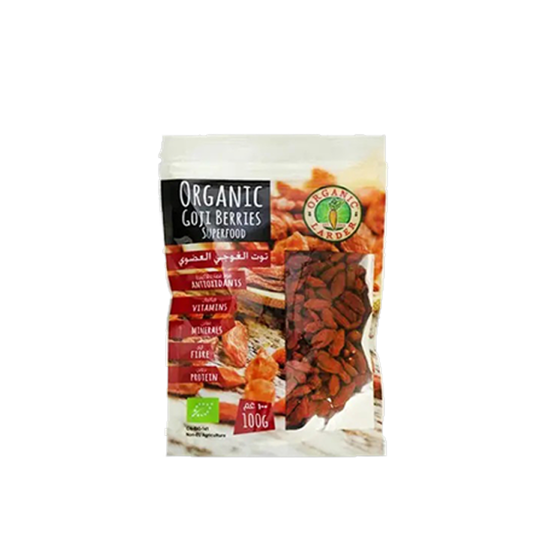 Organic Larder Goji Berries Superfood 100g, Gluten Free, Vegan