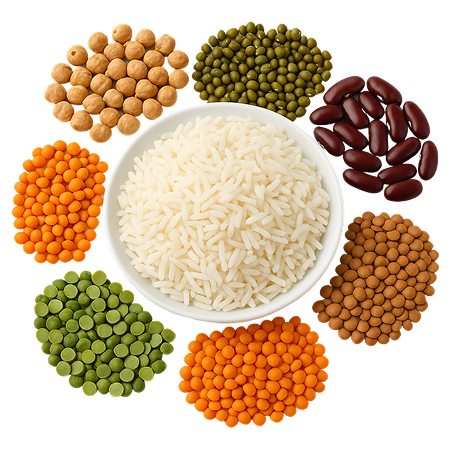 أرز المعكرونة والطعام المعلب